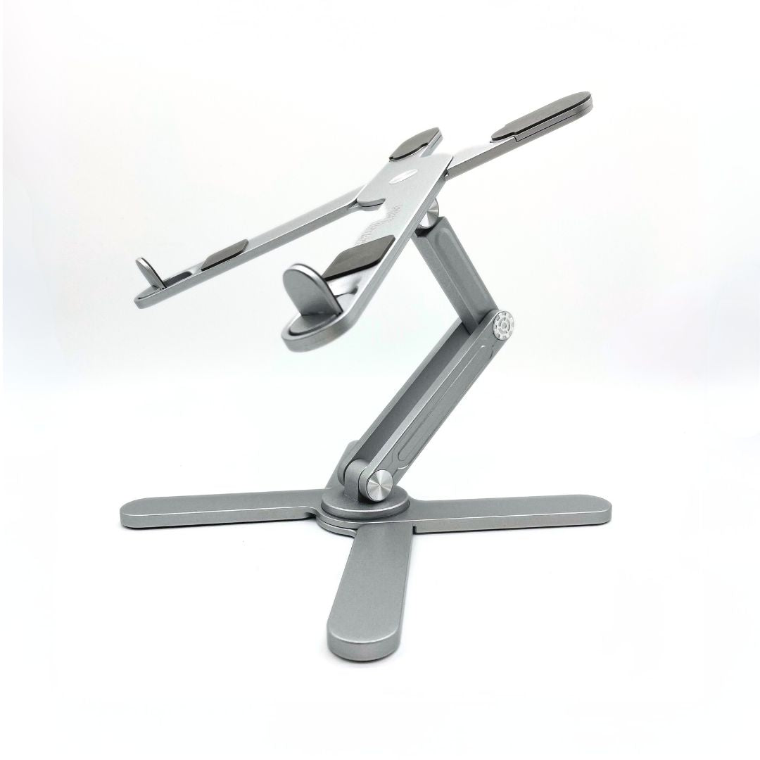Super Laptop Stand in a white background | Cyber Vintage | Silver