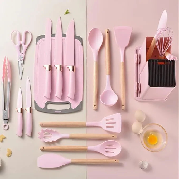 ⚡Hot Sale🔥Kitchen Silicone Cooking Utensils and Knife Set