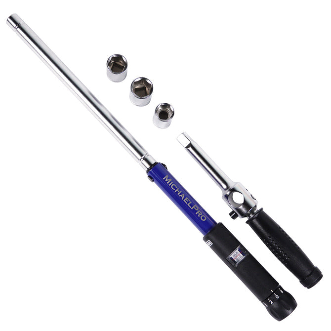 1/2-INCH DRIVE CLICK THROUGH TORQUE WRENCH WITH SOCKETS