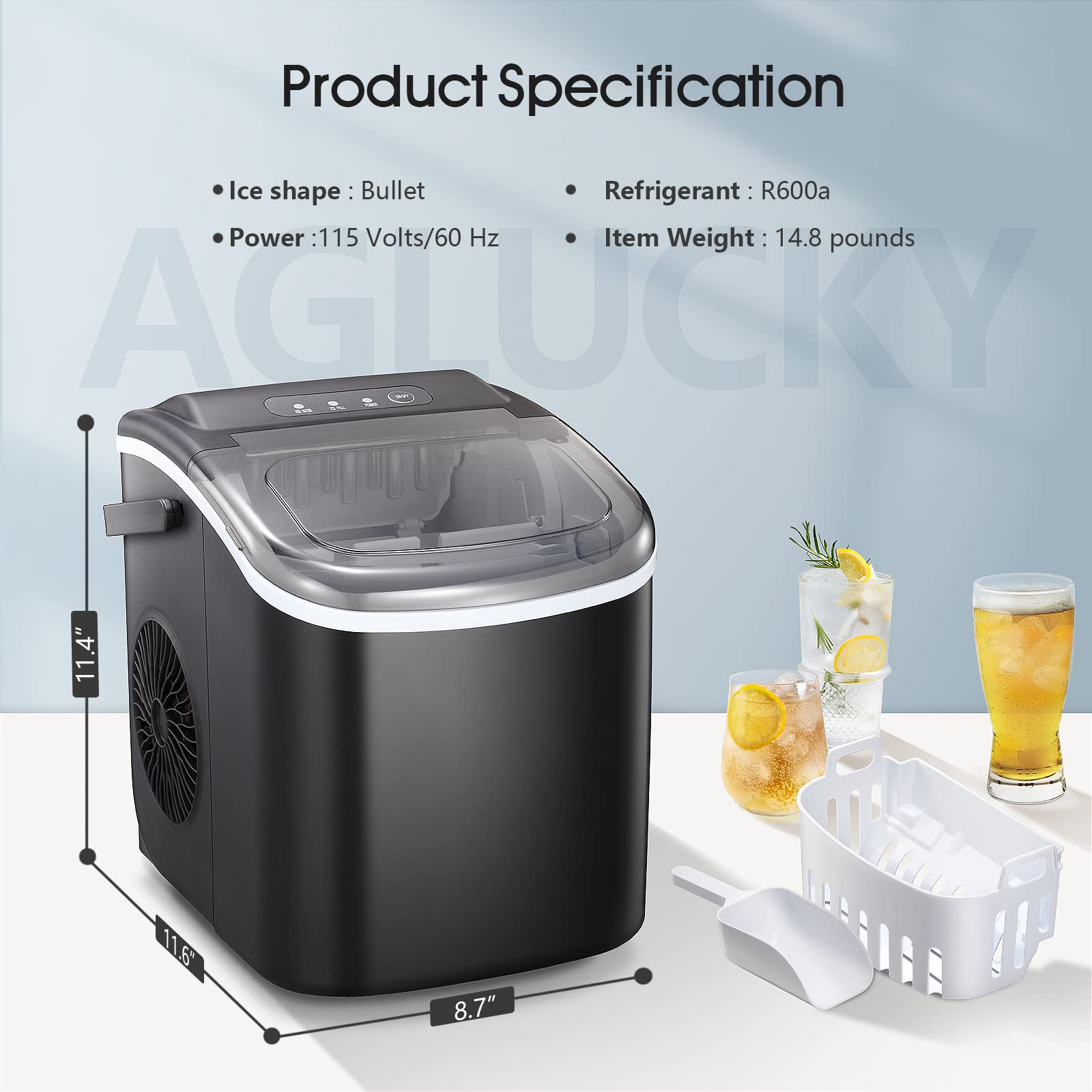 🛒Portable Ice Maker Machine with Handle,Self-Cleaning Ice Maker, 26Lbs/24H