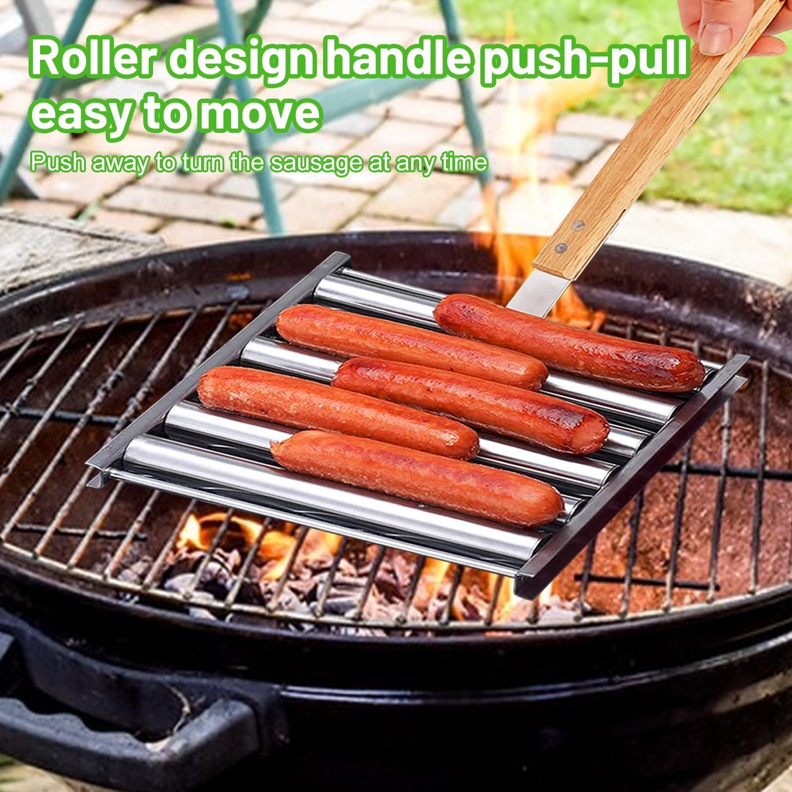 🛒Hotdog Roller Stainless Steel Sausage Roll Rack